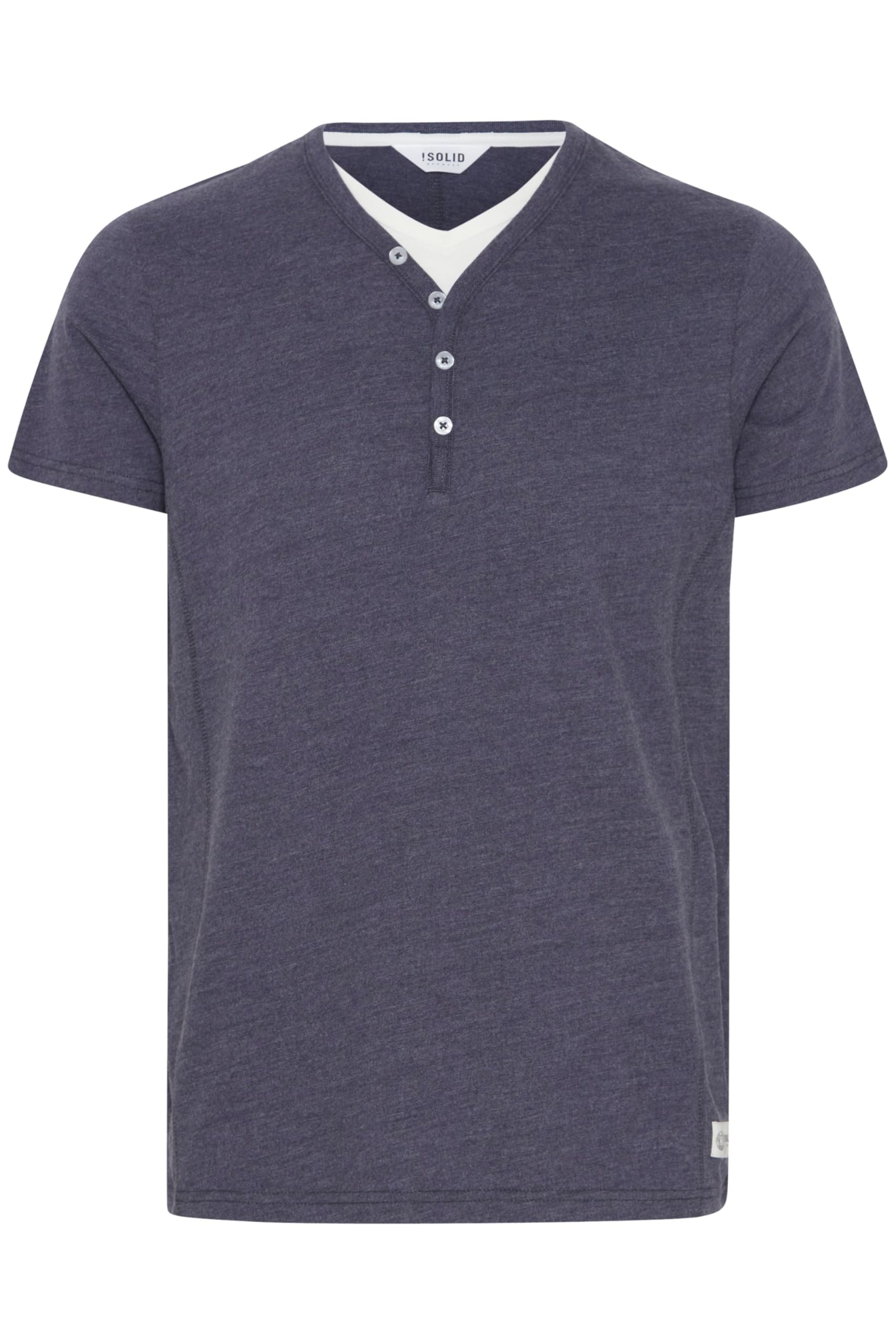 !Solid SDDorian Herren T-Shirt Kurzarm Shirt mit Grandad-Kragen Baumwollmischung Regular fit