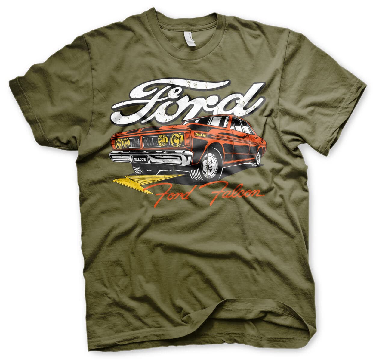 Ford Officially Licensed Ford Falcon Mens T-Shirt (Olive), X-Large