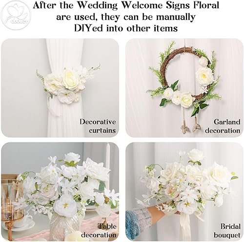 Miniatura 6 de Flores de Arco de Boda, Decoración de Arco de Flores Artificiales, 2 piezas Arreglo de Flores Artificiales para Decoración de Boda Recepción Telón