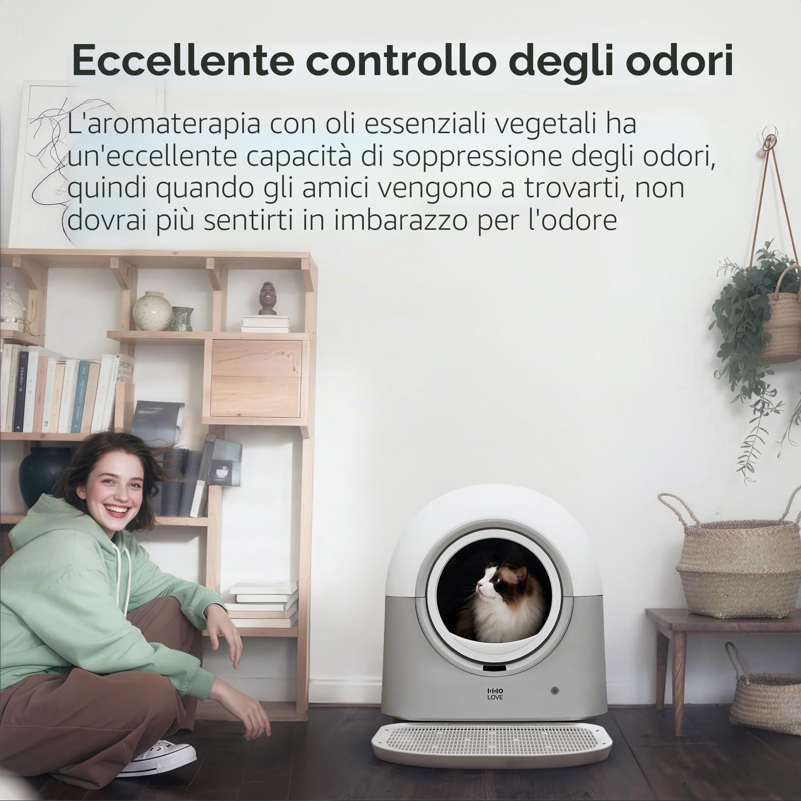 ABRCT Lettiera Gatto Autopulente PRO, 66L Lettiera Autopulente per Gatti e APP, Antipizzicamento, Anti-Fuoriuscita, Adatto per Famiglie con Più Gatti