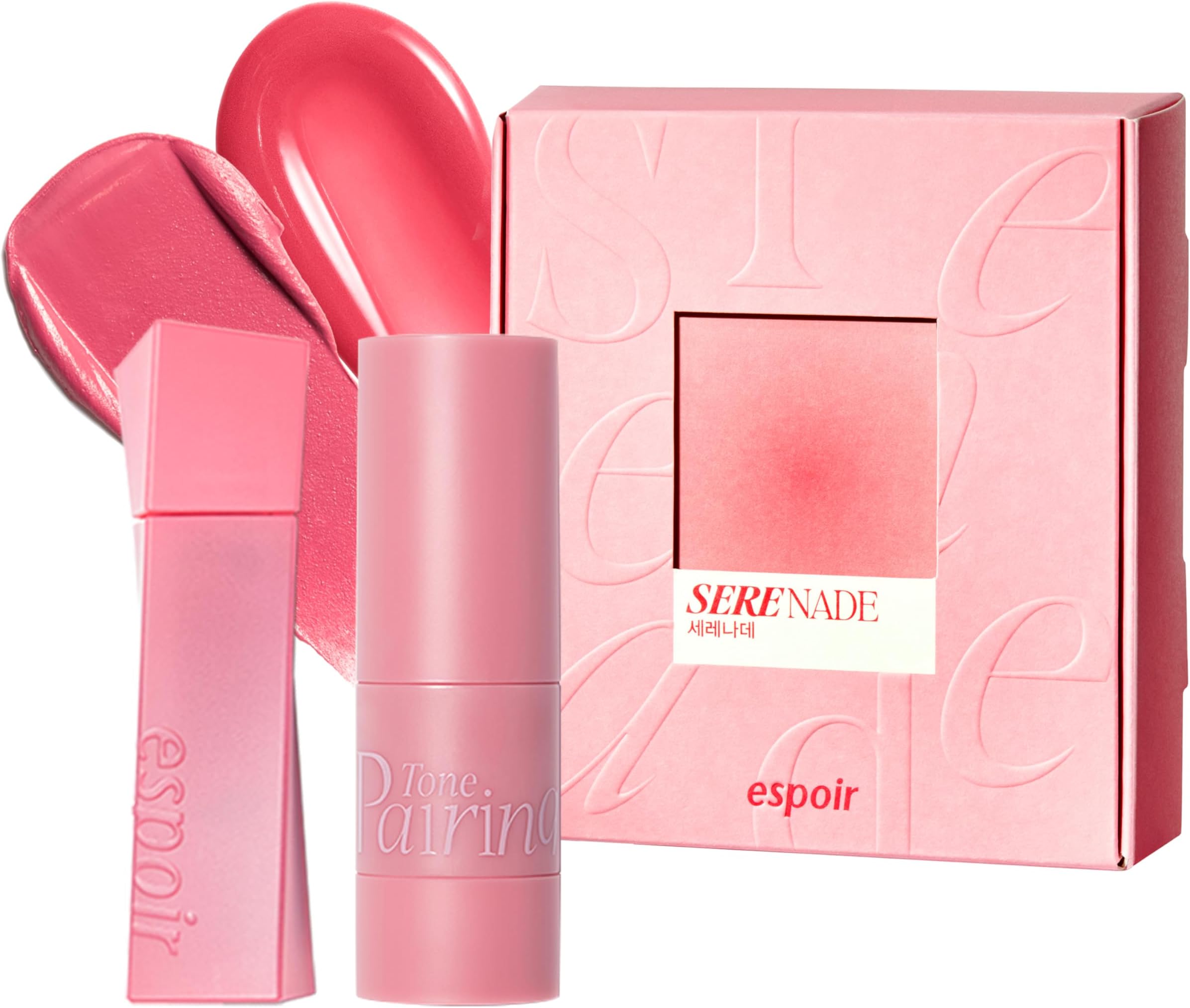 Couture Lip Tint Fitting Blur & Tone Pairing Liquid Blush Combo #Serenade | Soft Pink Korean Makeup, Smudge-Proof Fixing Lip Stain, Lightweight and Comfortable Matte Finish, 0.14 oz
