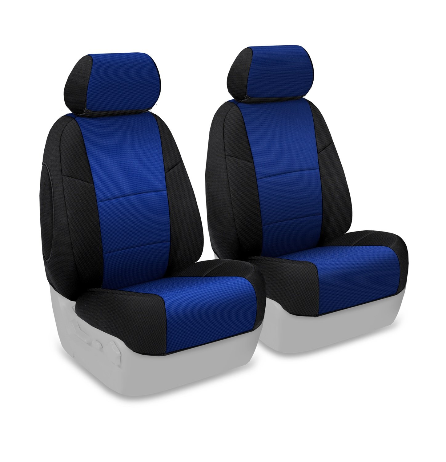 Coverking Custom Fit Front 50/50 Bucket Seat Cover for Select Jeep Wrangler Models - Spacermesh 2-Tone (Blue with Black Sides)