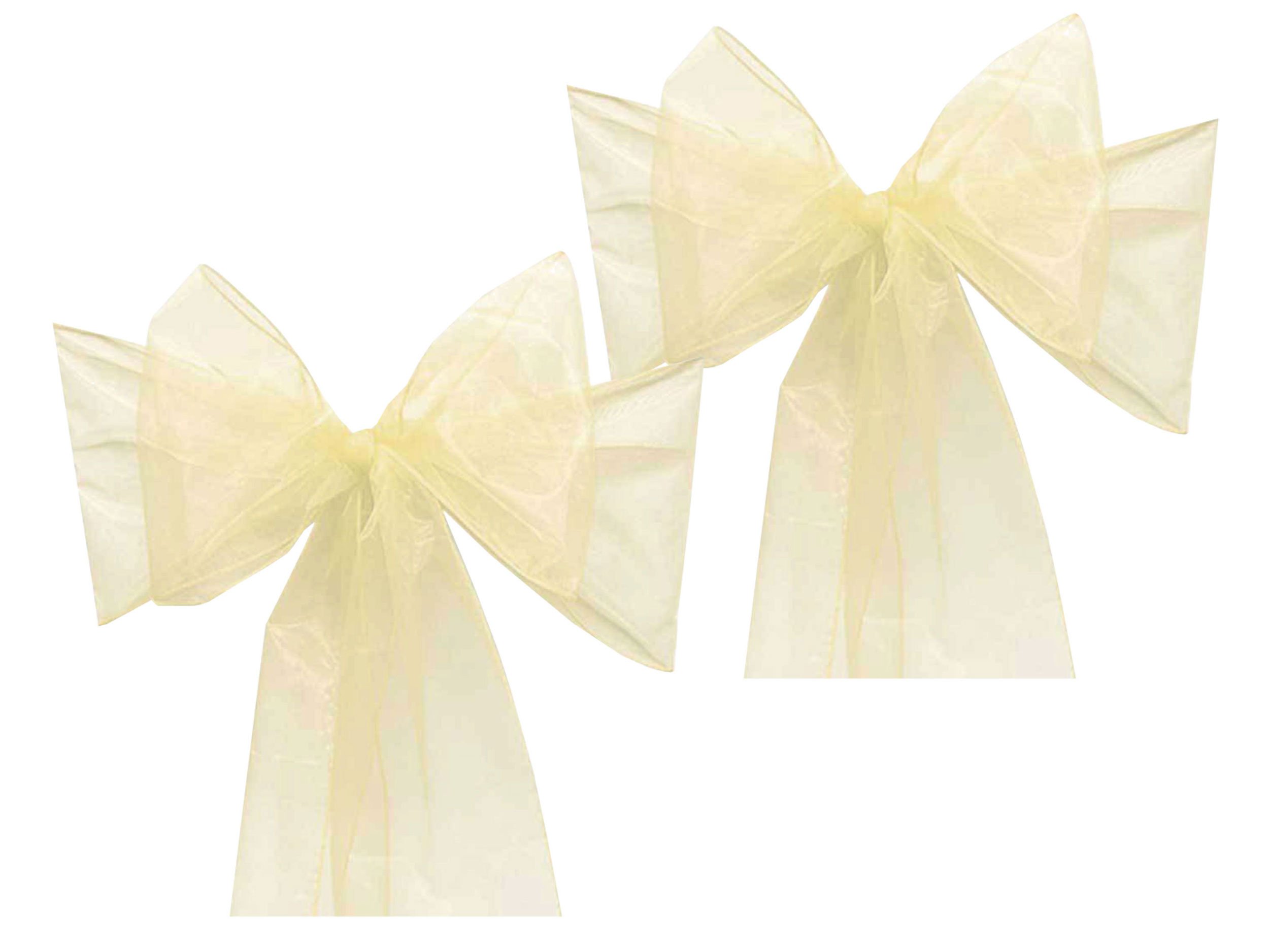 Wedding_decorations Ivory Organza Chair Sashes Wider Fuller Cover Party Decoration (, 50Pcs)