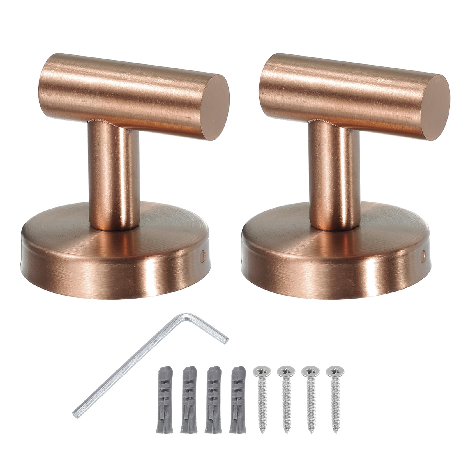Sourcing Map Gancho De Baño, 2 Ganchos Impermeables De Acero Inoxidable Con Tornillos Para Cocina, Puerta, Armario, Baño, Vestíbulos, Pasillos, Dormitorios (60 X 55 Mm, Oro Rosa