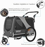 DOGGYHUT® - Rimorchio per bicicletta 2 in 1 per cani e jogging, 23 – 45 kg, per cani, per bicicletta, 80106 (grigio) - 2