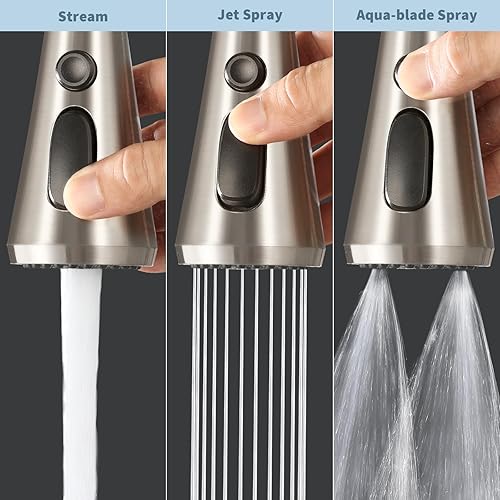 Miniatura 2 de Cabezal de grifo de cocina extraíble de 3 funciones, cabezal de grifo de fregadero, boquilla rociadora de grifo con 11 adaptadores, compatible con