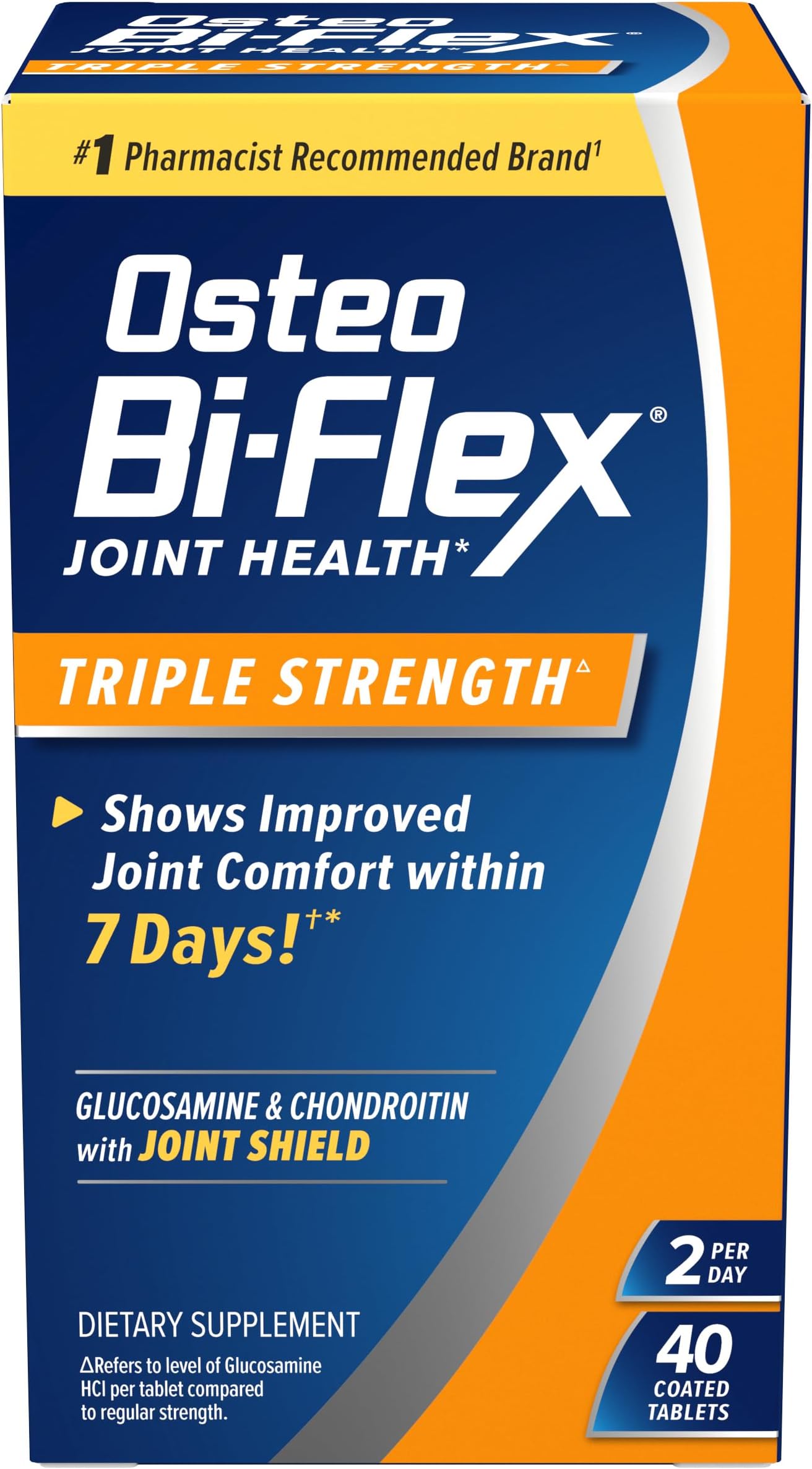 Glucosamine Chondroitin, Triple Strength by Osteo Bi-Flex w/Vitamin C, Joint Health Supplements with Immune Support*, Gluten Free, 40 Coated Tablets