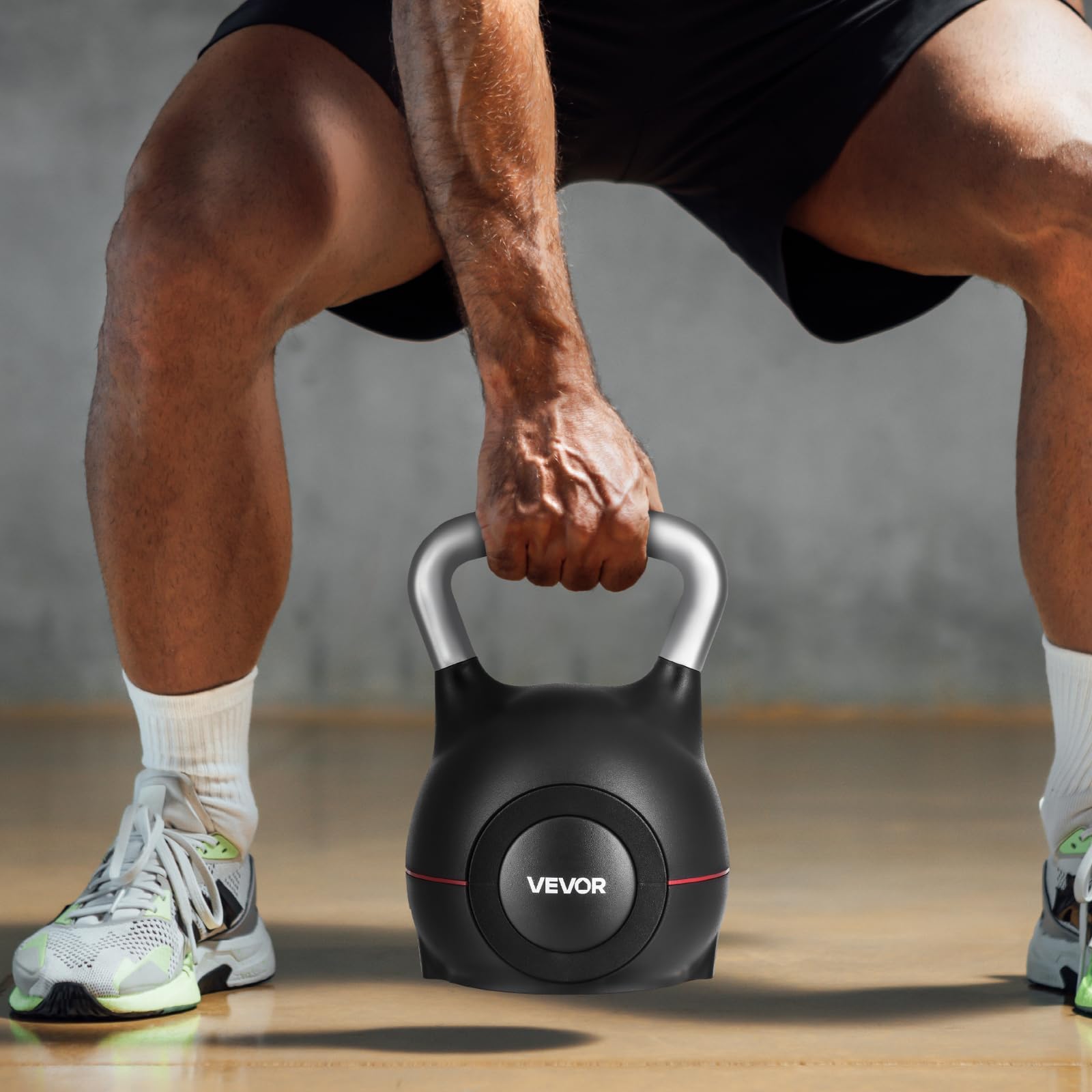 VEVOR Kettlebell, Kettlebell regolabile con 7 livelli di peso, alluminio pressofuso e materiale ABS, per allenamento della forza di presa, allenamento completo del corpo e cross-training