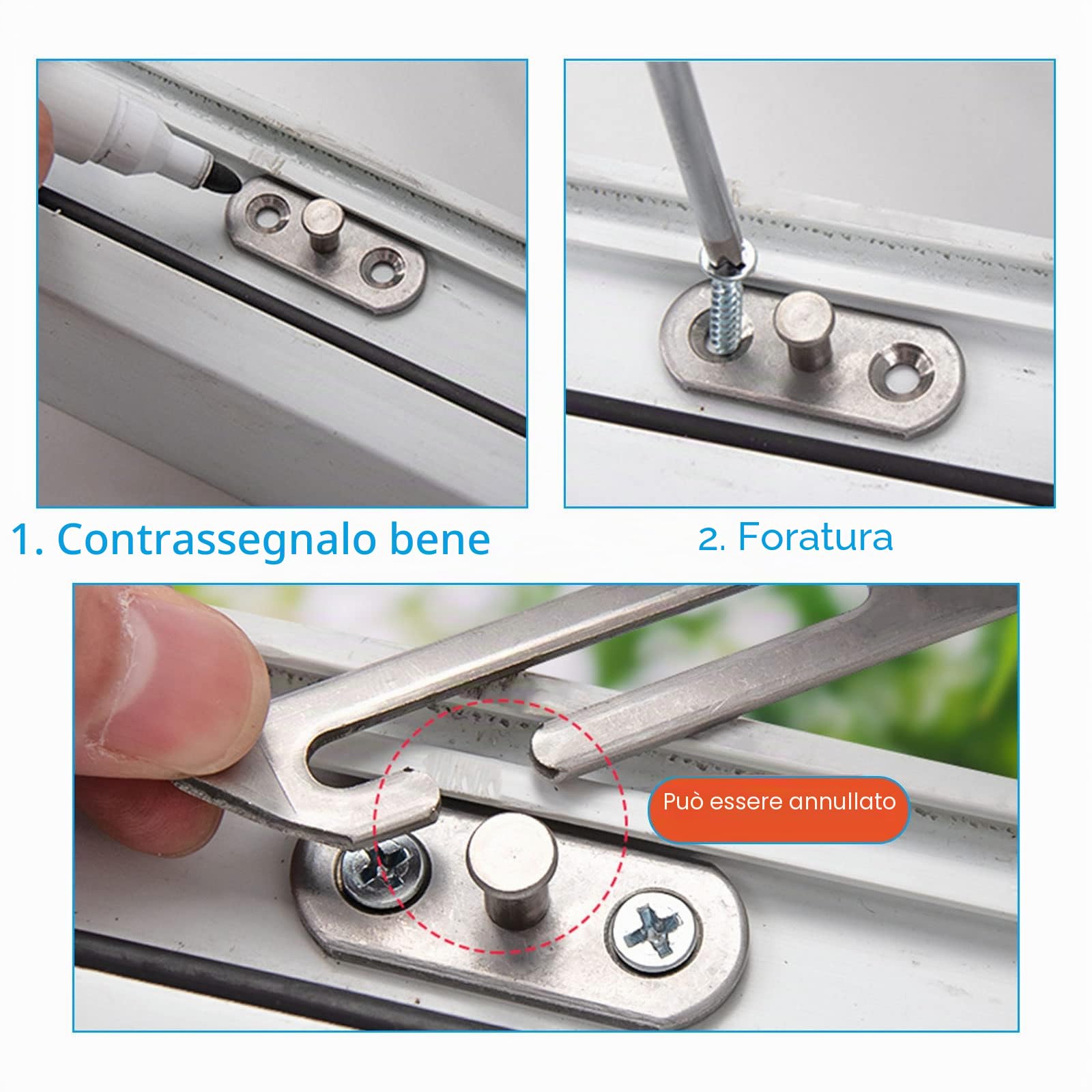 TSHAOUN 2 Pezzi Limitatore di Porta Finestra Gancio antivento per porte e finestre, Blocco di Sicurezza per Bambini in Acciaio Inossidabile, Limitatore di finestra, per Finestra Sinistra Destra