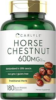 Carlyle Horse Chestnut Extract | 600mg | 180 Capsules | Herbal Supplement | Non-GMO, Gluten Free