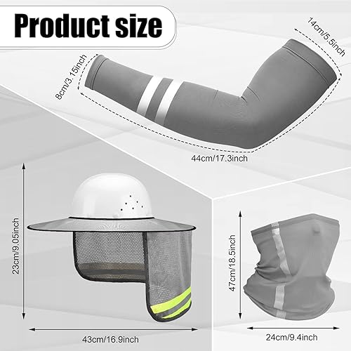 Miniatura 3 de SATINIOR 8 unidades de sombrero duro de ala completa para el sol, protección solar, protección para el cuello, polaina para el cuello, bufanda