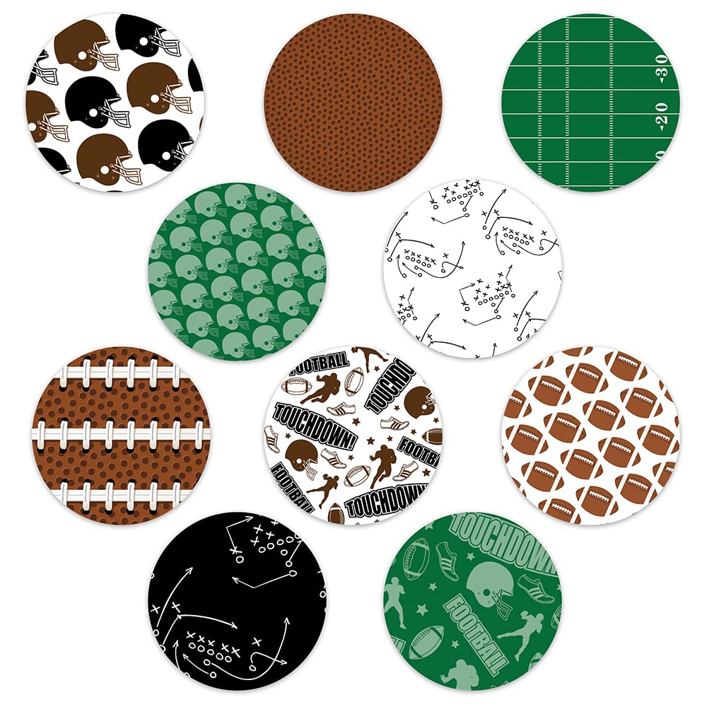 Rockadex Adhesive Patches - Compatible for Freestyle Libre Sensor, Custom-Designed Freestyle Libre Patches, Diabetic Supplies Mix 10 Pack Football (Full Circle NO Cut)