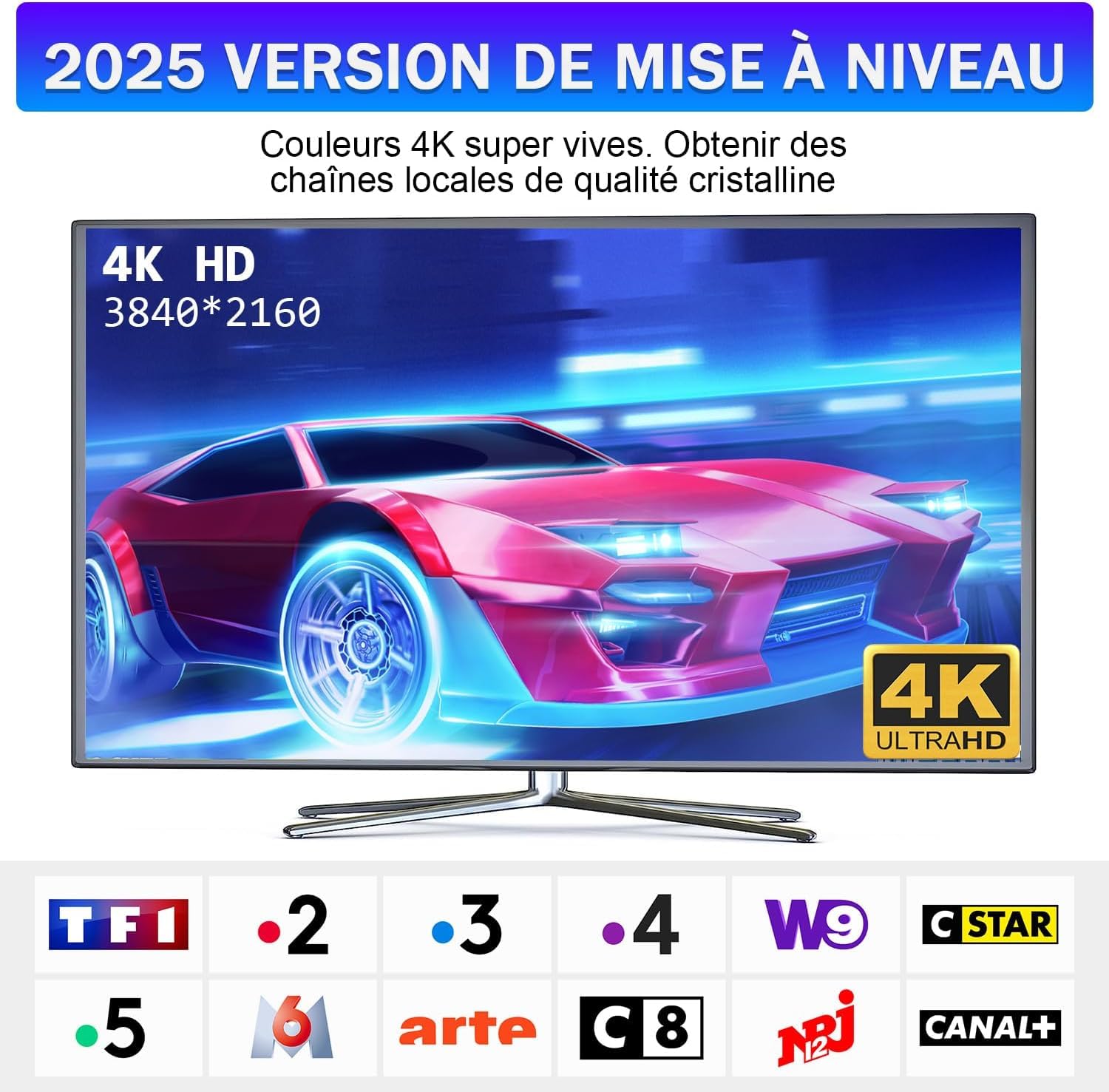 Antenna TV interna potente TNT HD, 2025 più recente Antenna TV interna con amplificatore di segnale ad alto guadagno, ricezione a lungo raggio a 360° con solida base magnetica per,Antenne TNT