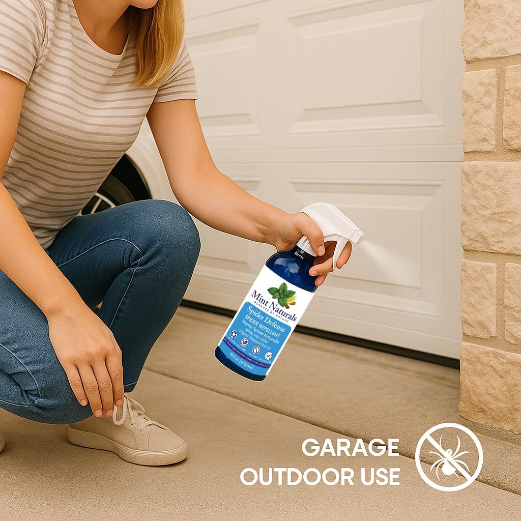 Natural Spider Repellent Spray - USDA Organic Peppermint Oil - Indoor and Outdoor Spider Deterrent for Home & Office - Non-Toxic & Plant Based, 16 oz - Made in USA by Mint Naturals - Image 6