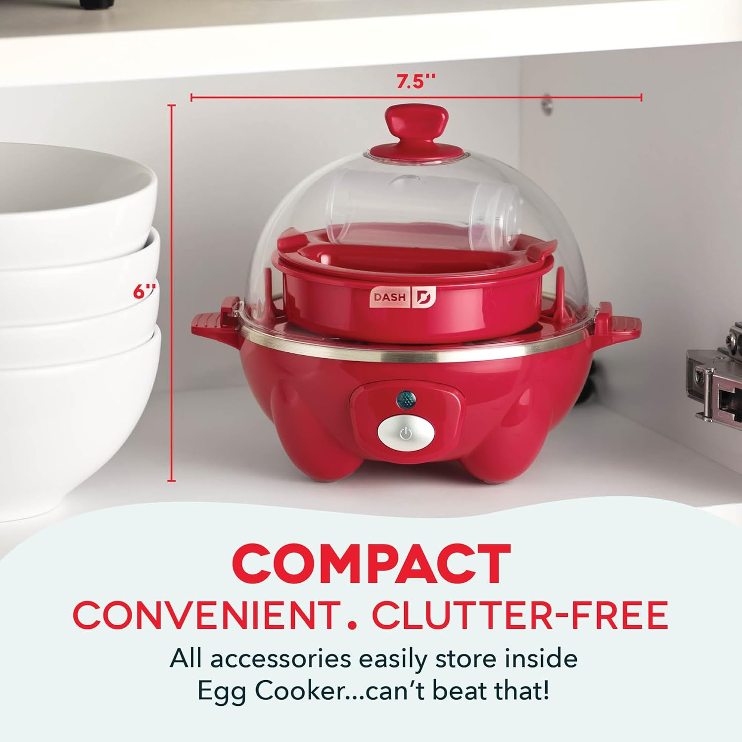 DASH Rapid Egg Cooker: 7 Egg Capacity Electric Egg Cooker for Hard Boiled Eggs, Poached Eggs, Scrambled Eggs, or Omelets.
