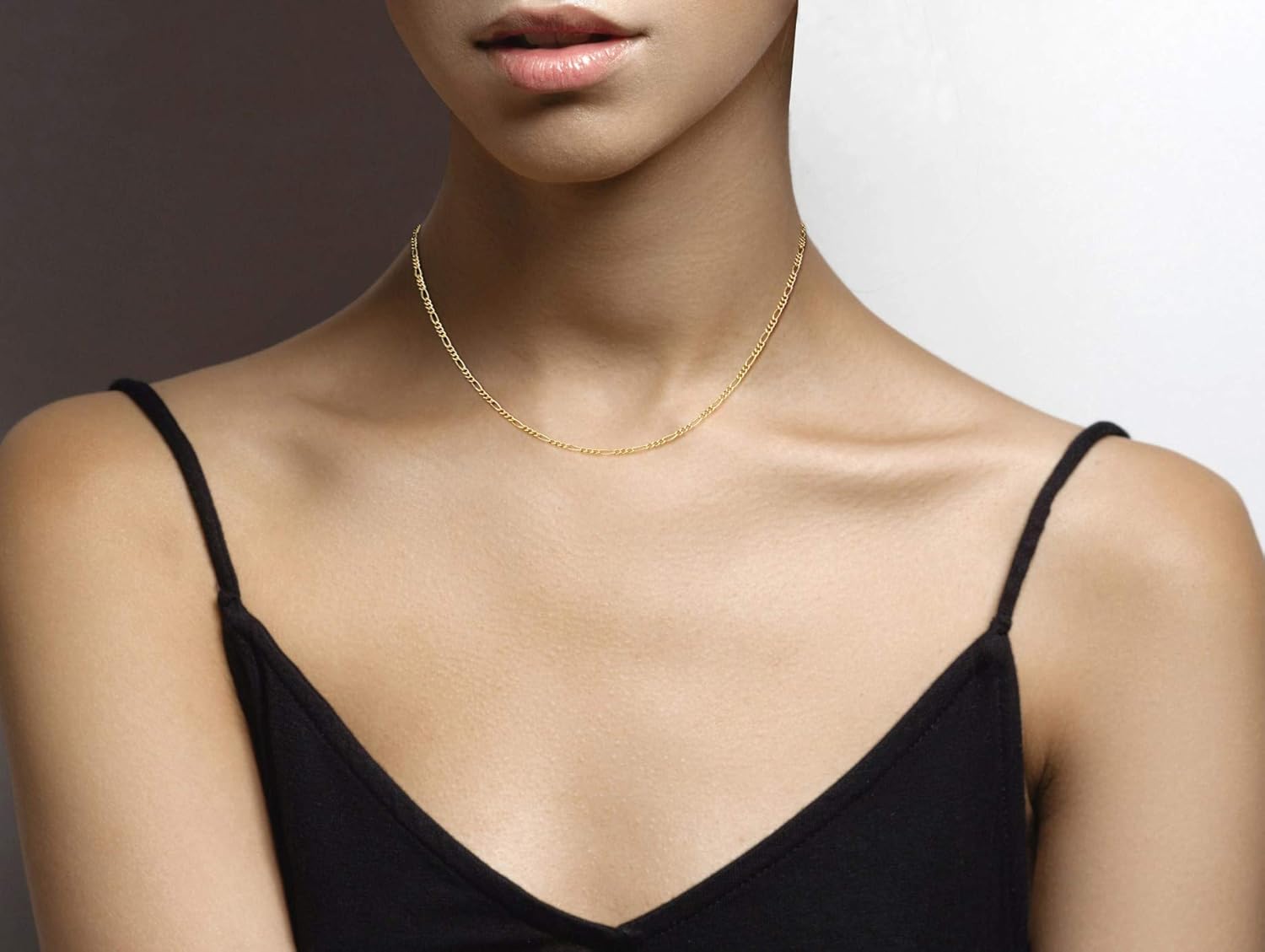 Miabella Italian Solid 925 Sterling Silver, 18K Gold Plated 2.3mm Diamond-Cut Figaro Link Chain Necklace for Women Men, Made in Italy