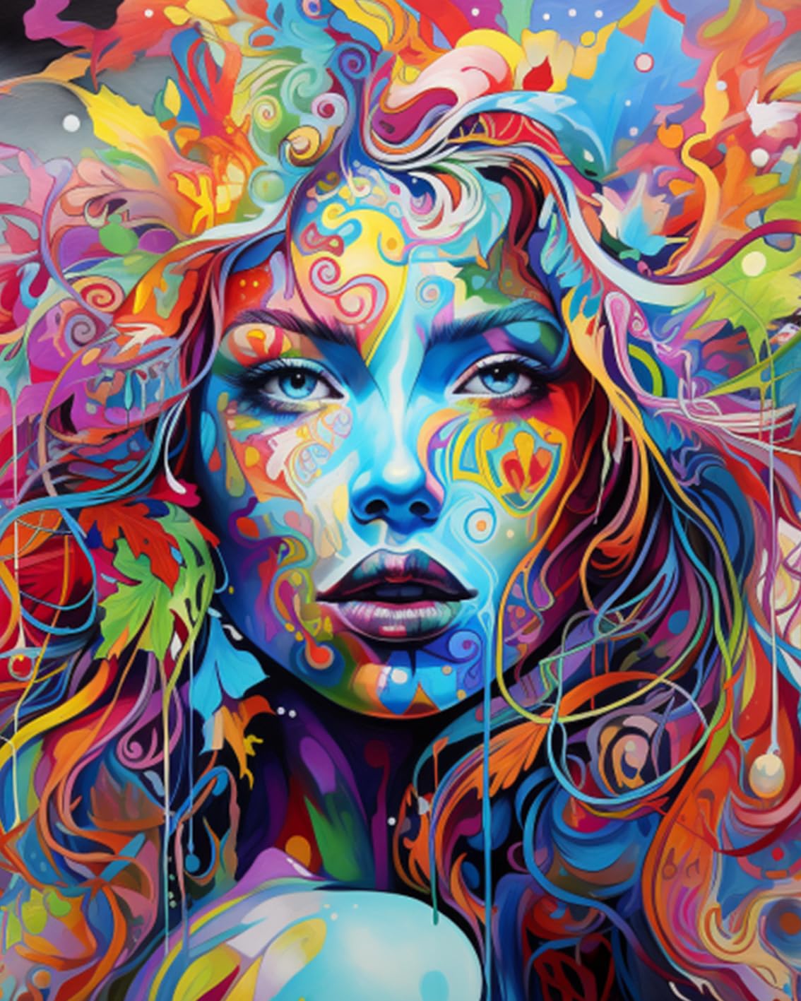 ZMHZMY Kit per pittura a olio fai da te con pittura a olio per adulti, con pennelli, pigmento acrilico, 40 x 50 cm, senza cornice