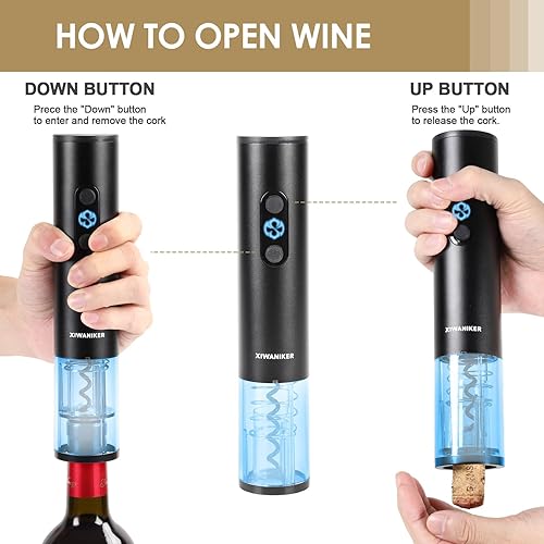 Miniatura 5 de Juego de abridor de vino eléctrico, Abridor de vino eléctrico, abridor de vino automático, abridor de botellas eléctrico, Base de almacenamiento,