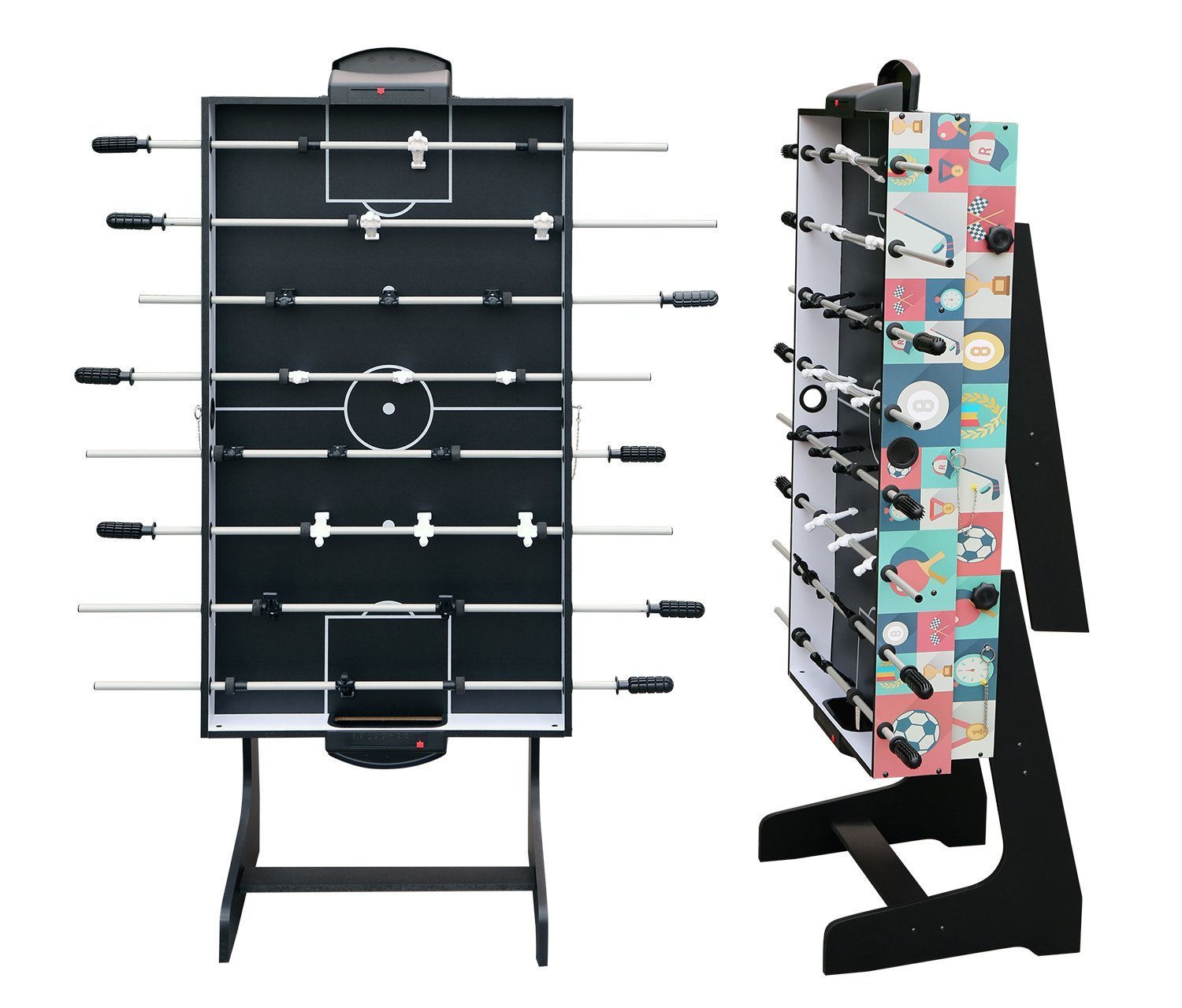 HLC® Mesa Multijuegos Plegable 4 en 1 Mesa de Billar,Ping Pong,Hockey y Futbolín (109 x 60,5 x 82 cm) Buen Regalo para Las Fiestas Juegos Entre Familia
