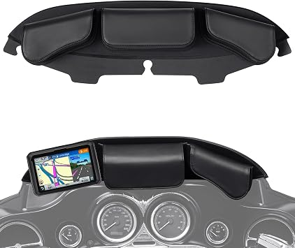 Benlari Windshield Bag, 3 Pocket Batwing Fairing Windshield Bag, Waterproof Motorcycle Windscreen Bag Fit For Harley Touring Electra Glide, Street Glide FLHX FLH, Trike Models 1996-2013