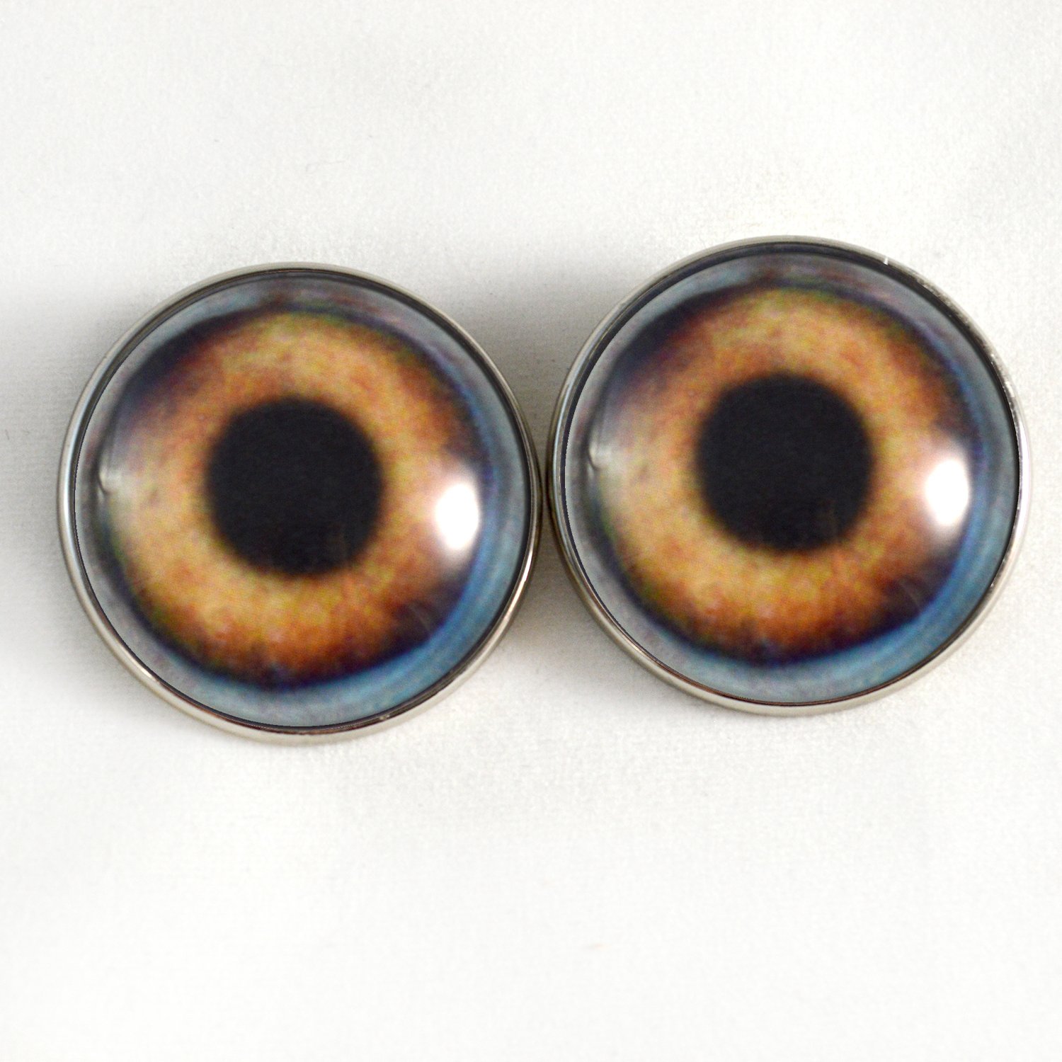 Button Eye Glasses 2 Pack Purple And Green Sew On Glass Eyes 30mm Buttons With Loop... Stuffed Animal Eyes Sew On
