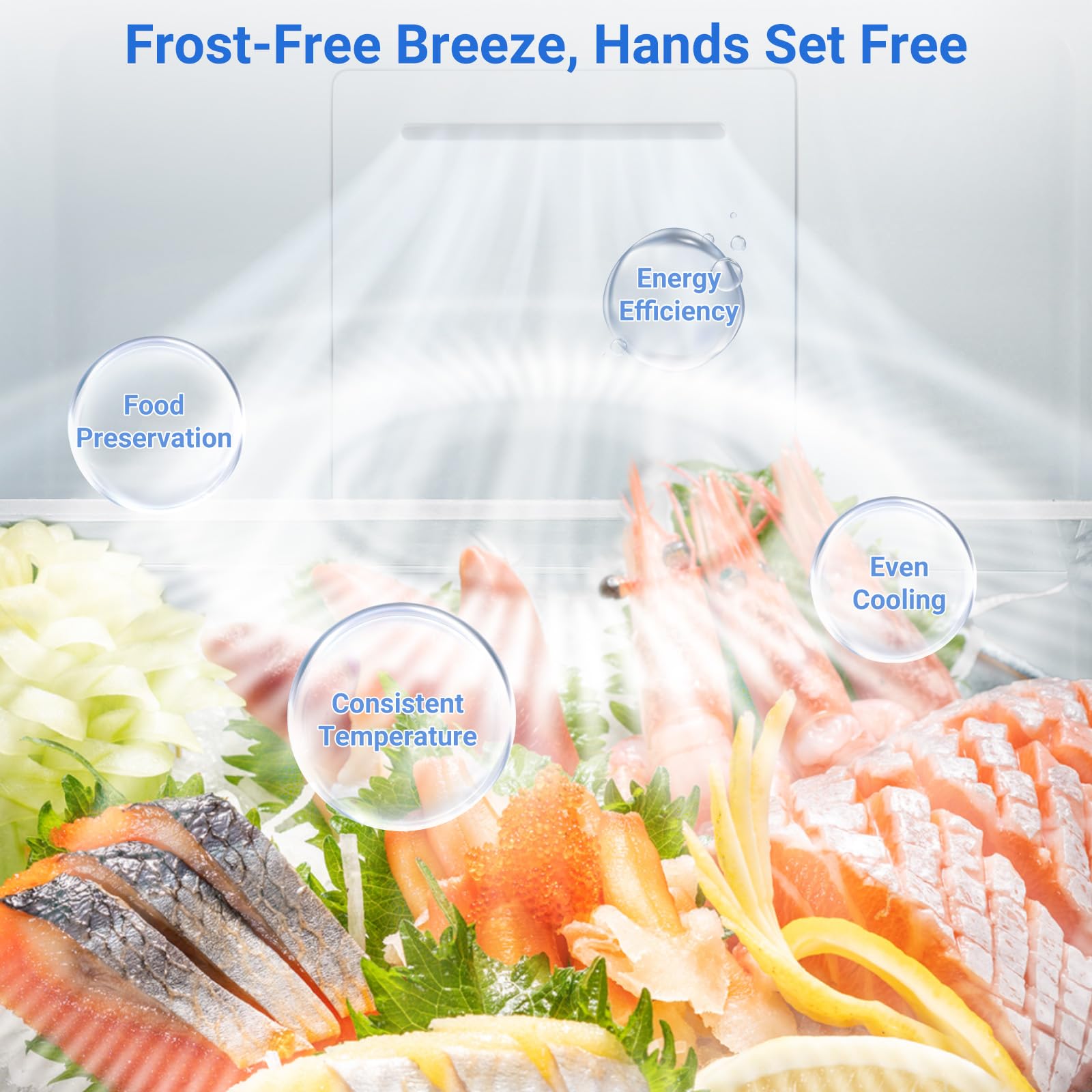 Smad 21 Cubic Feet Stand Up Freezer, Convertible Freezer/Refrigerator With LED Light, Stainless Steel Frost Free Upright Freezer With Left Open Door For Kitchen, Home,Garage on Fridge.com - View 4