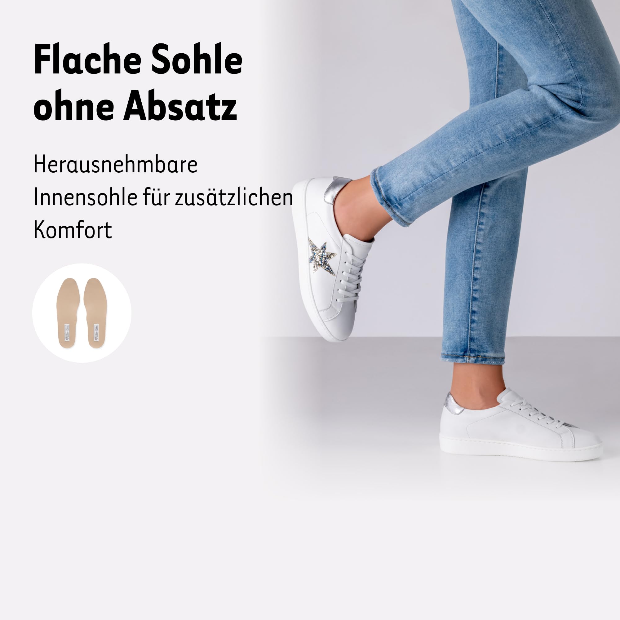 Werner Kern Tanzschuhe Damen Heaven | Tanzsneaker Weiß für Latein, Salsa & Bachata mit Drehpunkten | Gleitfähige, vernähte Sohle | Geschlossen, herausnehmbare Innensohle | Made in Italy | 32-43 EU