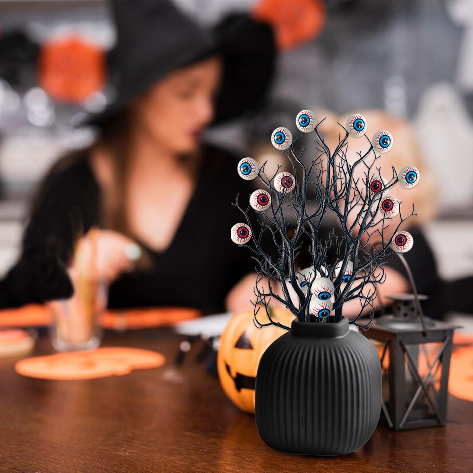 Decoración De Halloween – Estatua De Resina De Ojo Gigante Para Fiesta Y Hogar (Negro)
