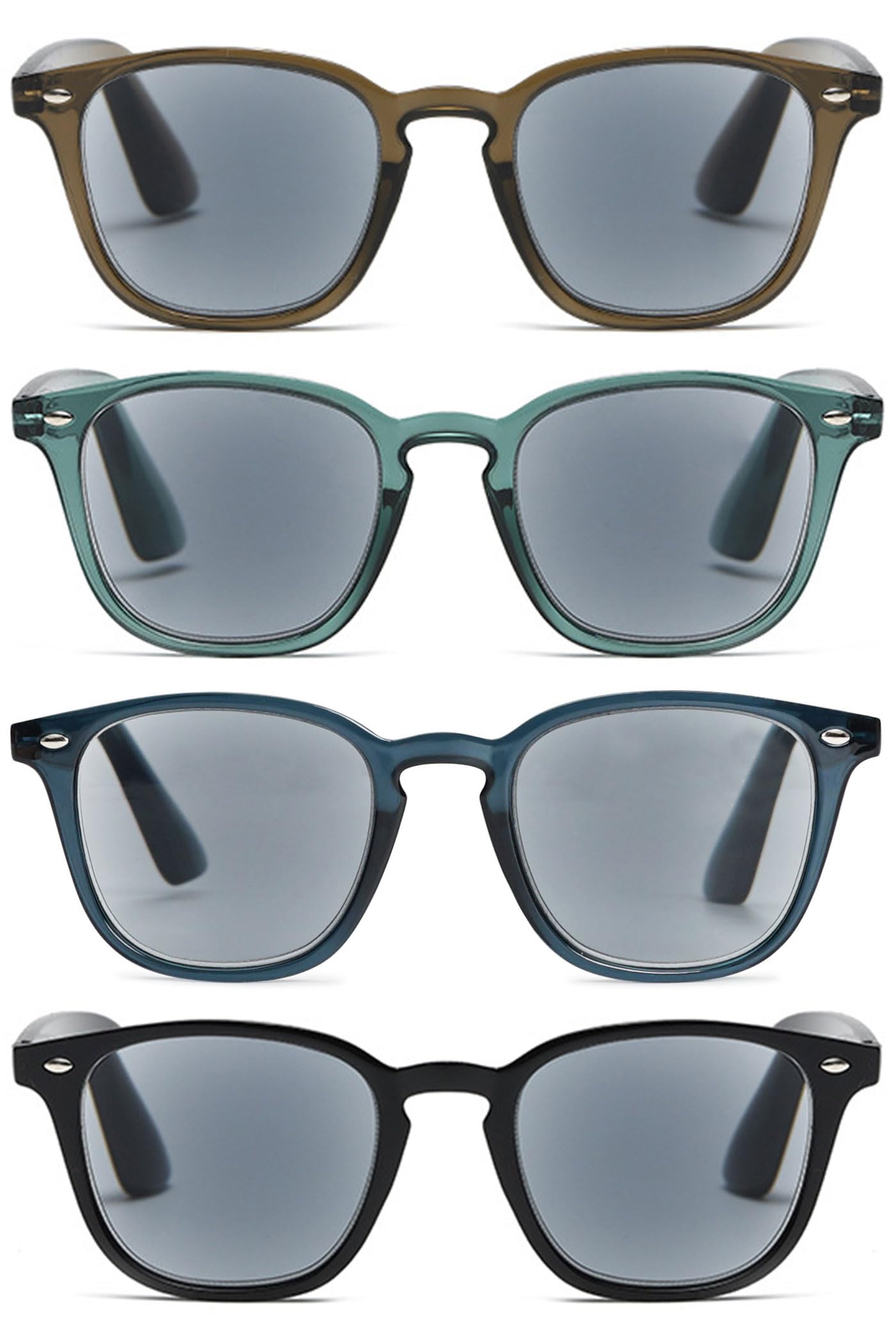 Gafas de lectura con protección solar para mujer y hombre, gafas de lectura tintadas, con filtro de luz azul, bisagras de resorte, ayuda para leer con intensidad visual