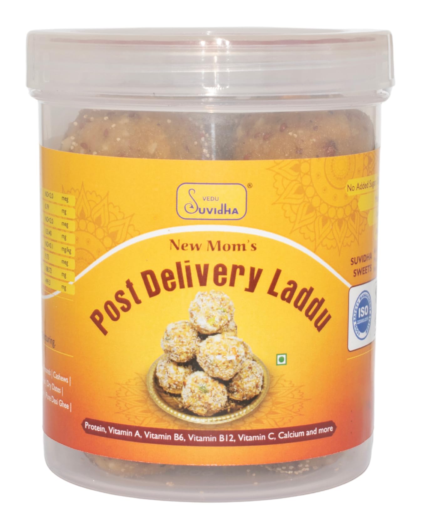 Sponsored Ad - Vedu Suvidha New Mom's Post Delivery Gond Methi Laddu | Jaggery, Desi Cow Ghee, Dry Ginger, Dry Fruit, Dry Coconut | No Added Sugar & Preservatives | 290 g (9 Laddoo) |