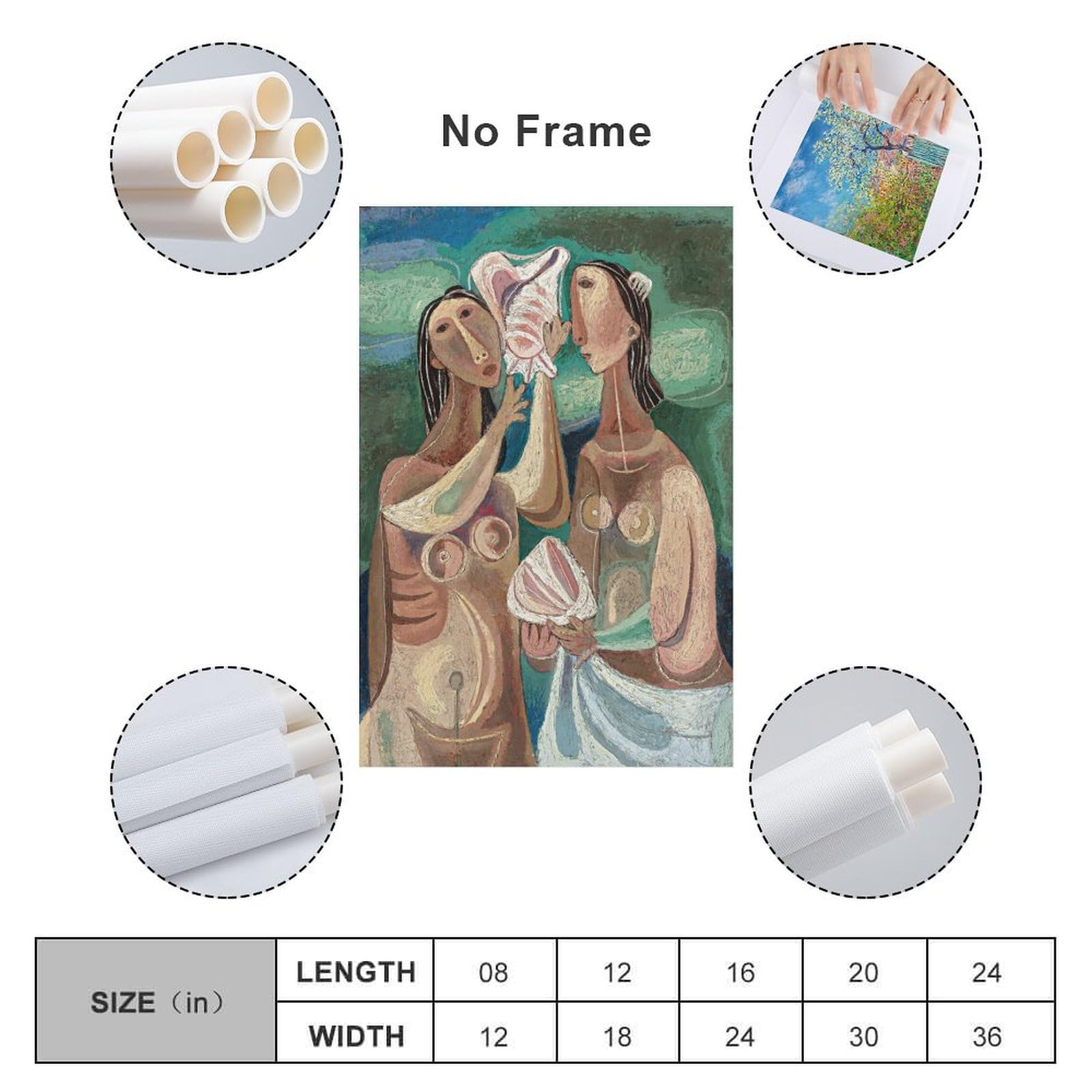 KOOHTAA Mario.. Carreño - Póster artístico de chicas jóvenes con conchas para pared, póster de fotos y decoración de habitación, 60 x 90 cm