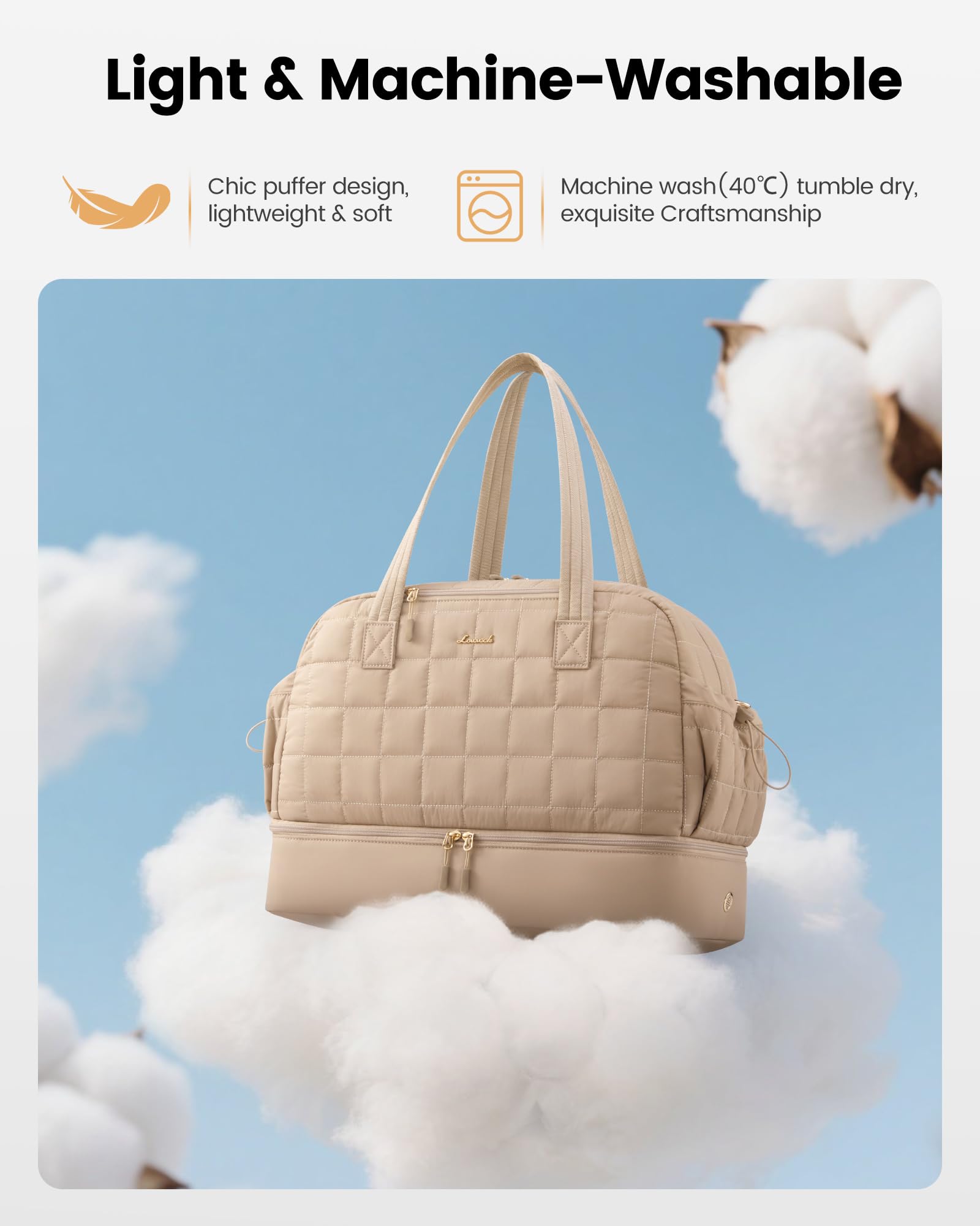 LOVEVOOK Bolsa de viaje para mujer, ligera, para el fin de semana, para nacimiento, bolsa de deporte, bolsa de viaje con compartimento para zapatos y compartimento húmedo, bolsa de equipaje de mano