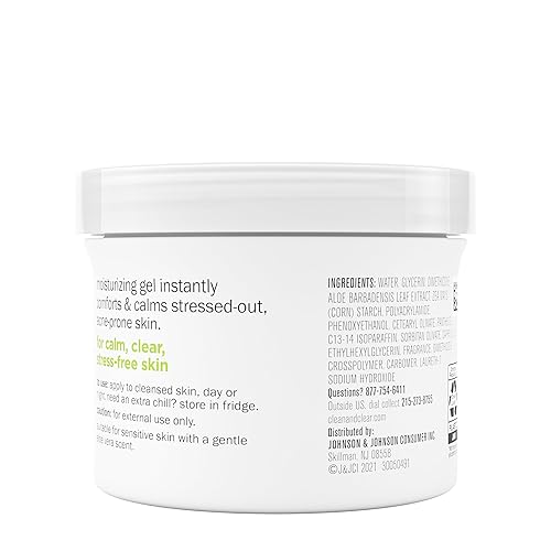 Miniatura 9 de Clean  Clear Gel calmante de aloe vera hidratante facial para acné para pieles propensas al acné y sensibles gel hidratante diario sin aceite 49