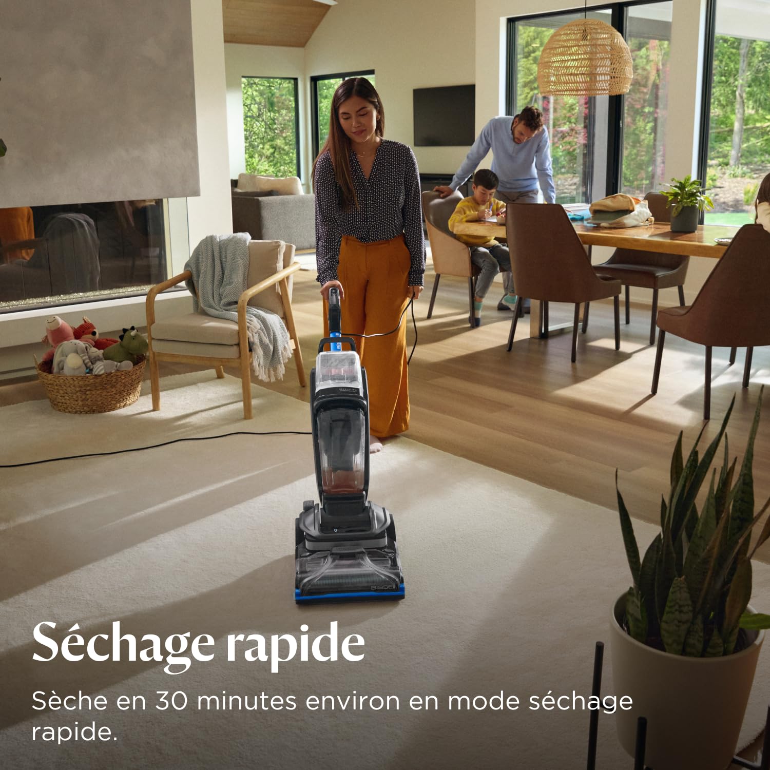 BISSELL Revolution HydroSteam, Nettoyeur Vapeur, Shampouineuse avec Technologie HydroSteam, Nettoyeur de Tapis, Moteur Puissant de 1300W, Nettoyeur Canapé Tissu,Tapis,Tapisserie et Escaliers, 3670N
