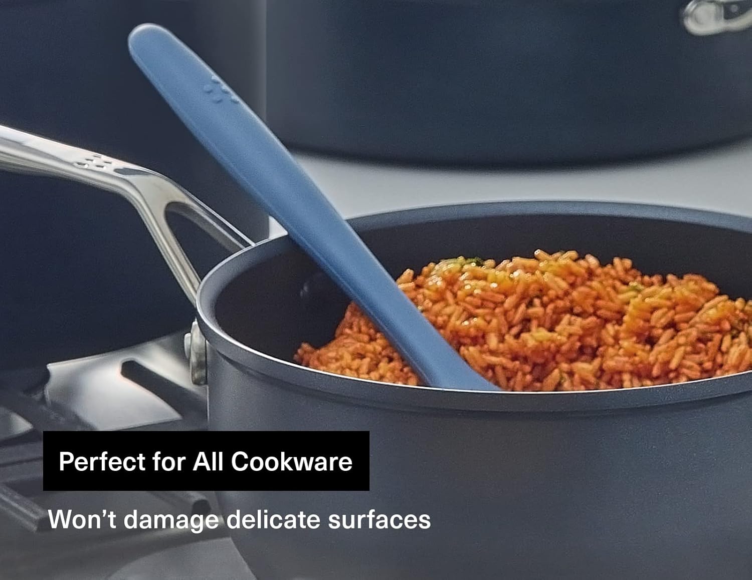 Misen Silicone Mixing Spoon - Silicone Spoons for Cooking - Large Heat Resistant Kitchen Spoons - 12 inch - Blue: Home & Kitchen