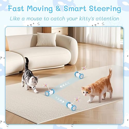 Miniatura 3 de Juguete interactivo para gatos, juguete de gatito para gatos de interior, juguete automático para gatos con luces LED, juguete de ratón para gatos,