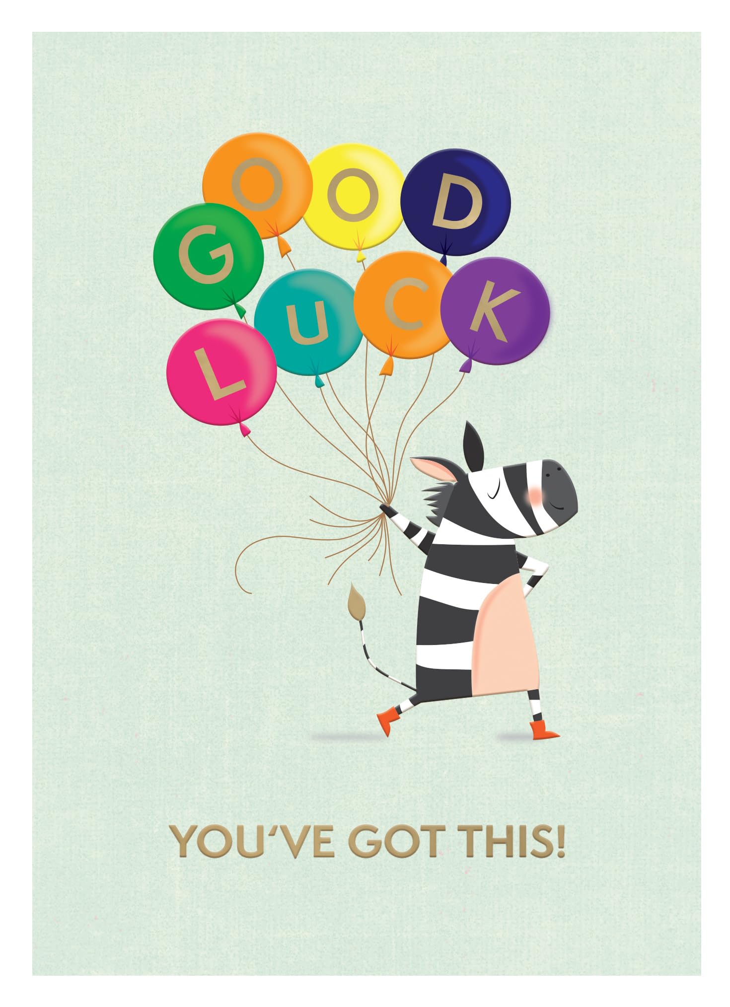 Good Luck You've Got This Zany Zebra Fun! Contemporary Good Luck Greeting Card ELML076