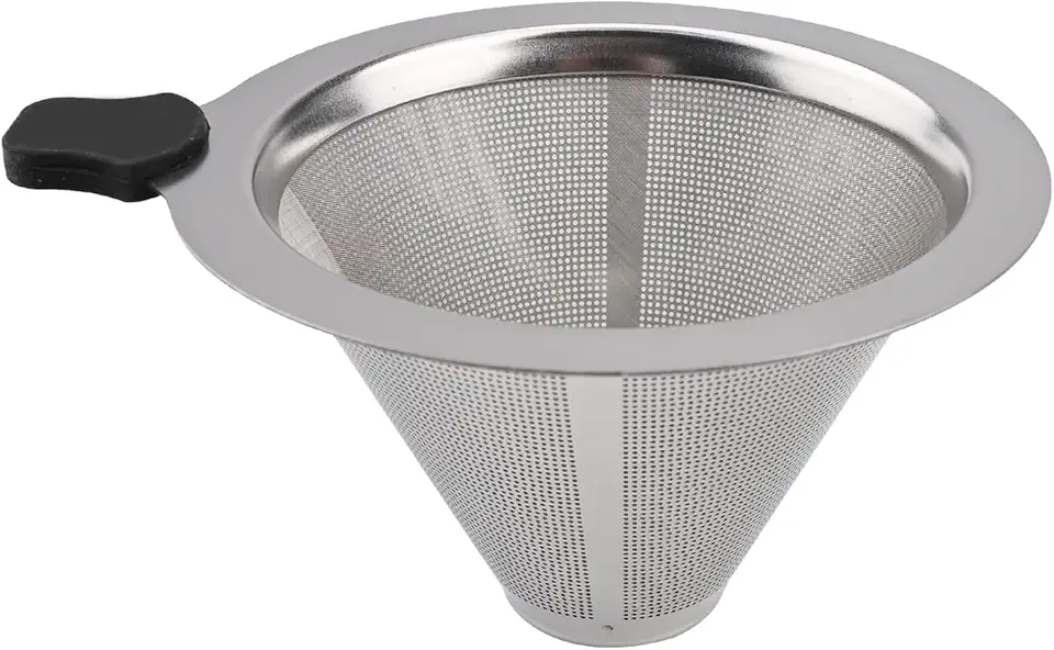 Coador de Café Inox Reutilizável Filtro Permanente Malha Fina Tipo V60 com Base Acoplada 142mm ou 102 mm (102 mm)