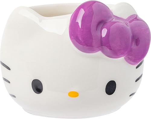 Miniatura 8 de Silver Buffalo Hello Kitty Face - Juego de mini tazas de cerámica esculpidas en 3D, perfecto para azúcar, crema o leche, 3.5 onzas