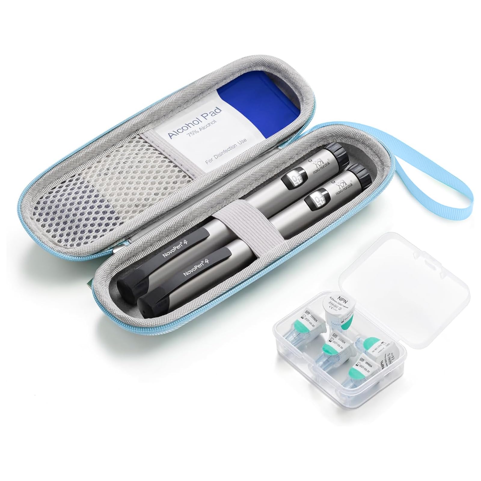 Insulin Cooler Travel Case, Portable Insulin Travel Case, Insulin Cooling Cases Insulated Organizer for Insulins Pens (Blue)