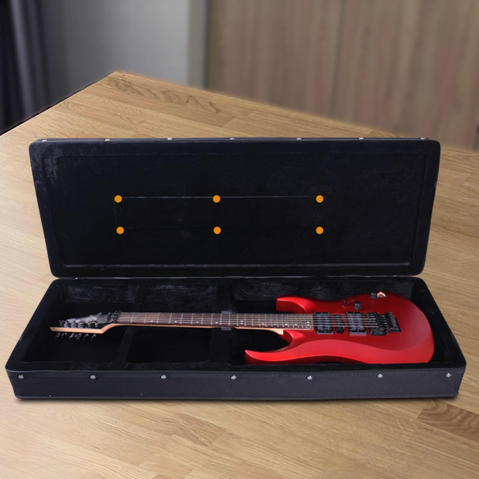 Custodia rigida per chitarra elettrica, con numerose tasche per riporre in modo organizzato accessori e strumenti per chitarra. Per chitarre