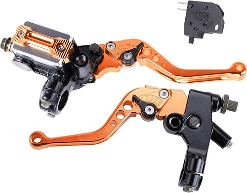 Miniatura 7 de MRELC Juego universal de palanca de embrague de freno de manubrio de 78 pulgadas y 0.866in, CNC izquierdo y derecho, compatible con Harley Honda