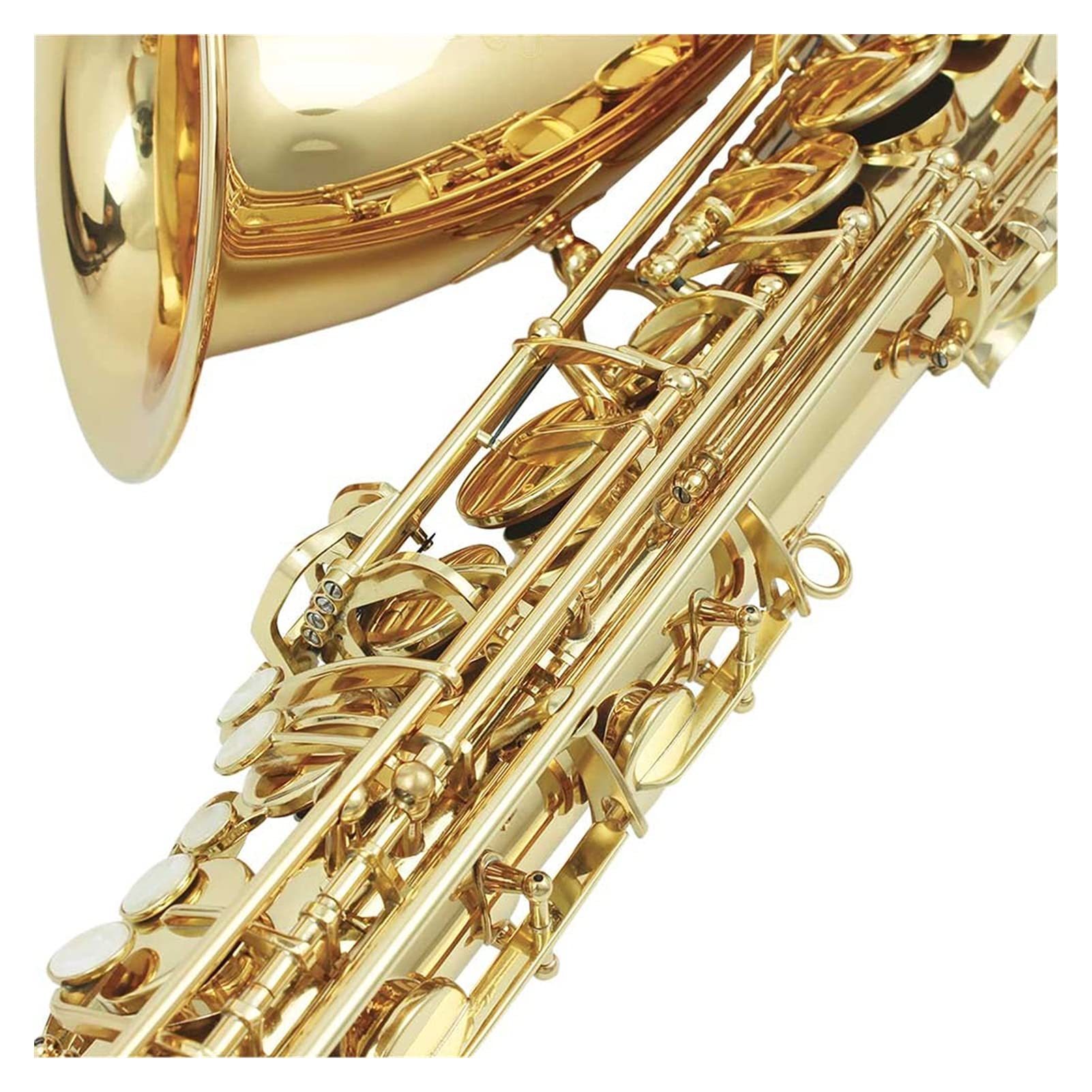 BB Tenor Sassofono Sax Scatolato Scatolato Perla Pulsanti di Conchiglia Bianca Perla Strumento di Vento con Caso Sassofono