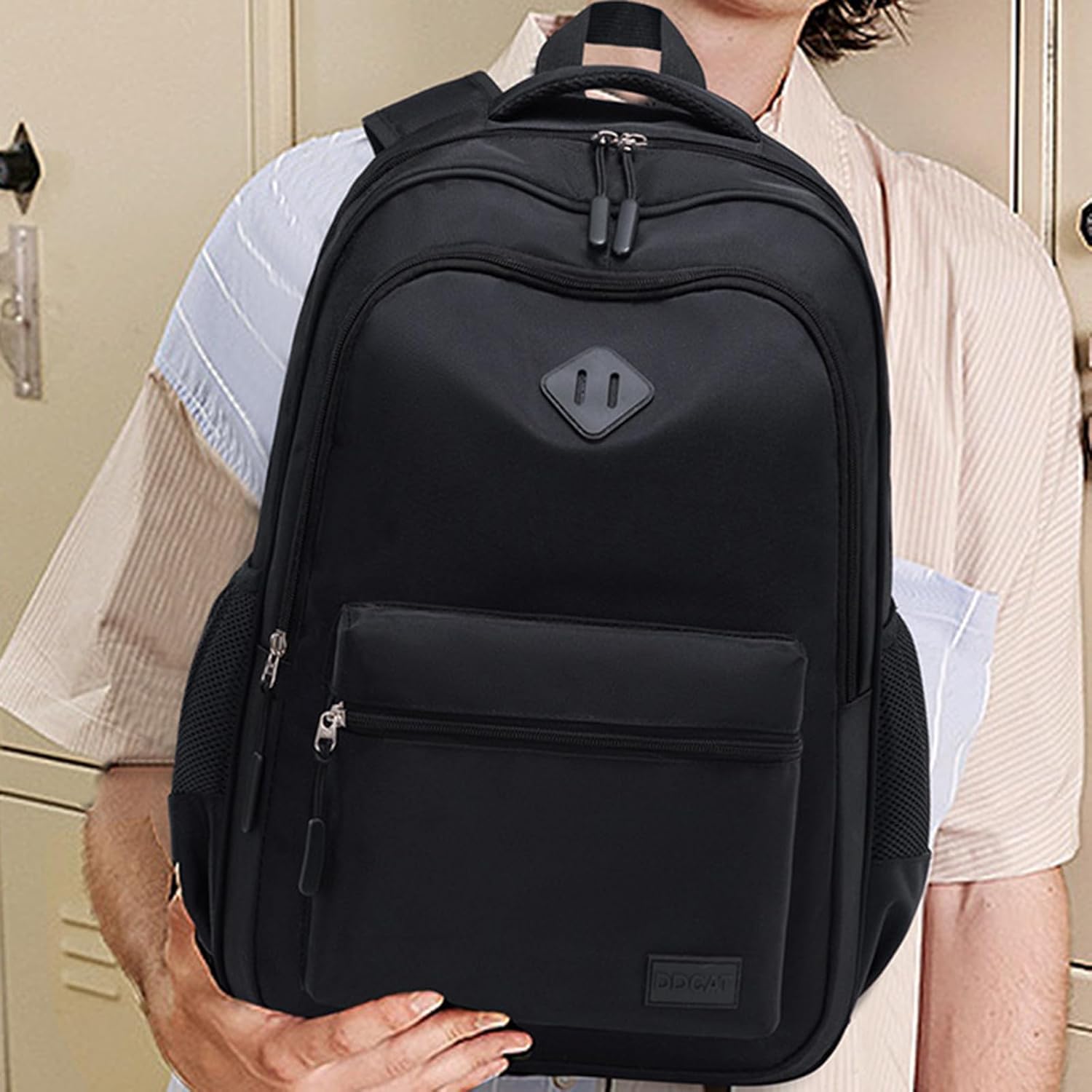 USB Port Black Backpack WaterResistant Bookbag With 8 Compartments Large Capacity Travel Laptop Backpack Travel (A1)