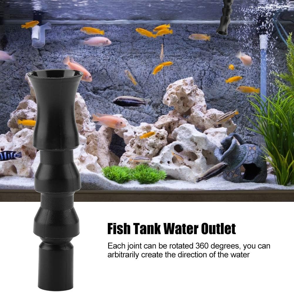 Yctze Adjustable Duck Flat Nozzle - 360° Rotating Water Outlet Tube for Aquarium Fish, Suitable for Saltwater and Freshwater Aquariums, 1/2 Inch Flexible, Fish and (Round