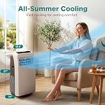 SereneLife portatif Air Conditionneur... 12,000 BTU avec déshumidificateur intégré- AC Unité pour les chambres jusqu'à 550 ft2 - Efficacité énergétique, fonctionnement silencieux, télécommande & Kit de fenêtres