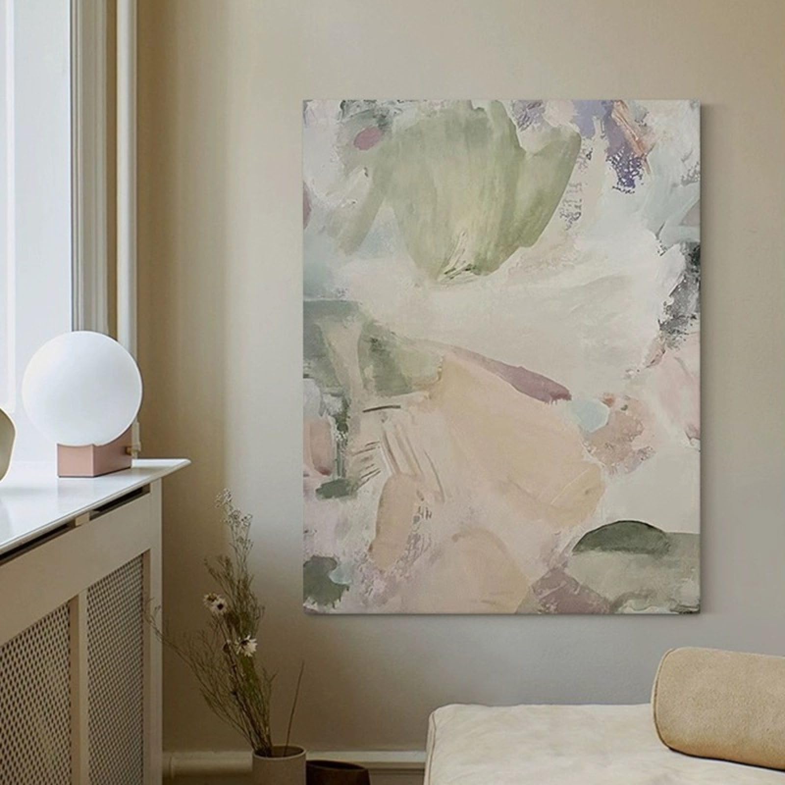 Peinture à l'huile d'escalier grand format pour illuminer votre entrée moderne