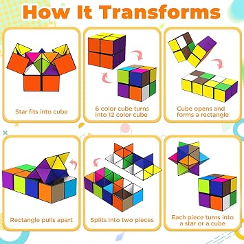 Star Cube Magic Cube Set, 2 in 1 Yoshimoto Cube for Kids and Adults, Toy for Boys and Girls Ages 8-12