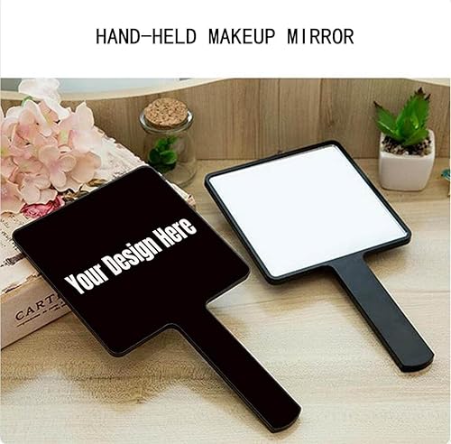 Miniatura 3 de Espejos de maquillaje personalizados  Personaliza tu imagentexto  Espejo de peluquero para cabello, espejos con mango para viajes, maquillaje,