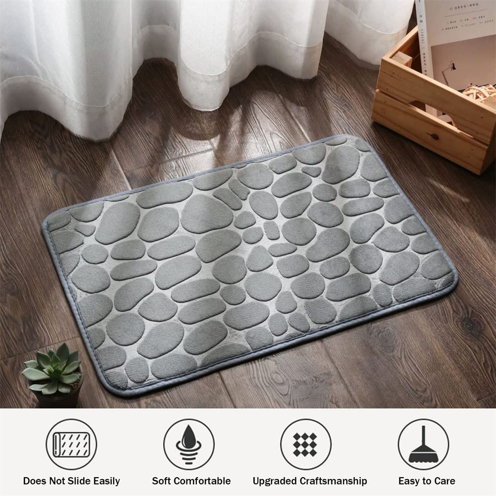 Hiseng Tapis de Bain en Mémoire Mousse, Tapis de Salle de Bains Antidérapant Doux Lavable en Machine, Tapis de Bain Absorbant pour Salle de Bain Baignoire (40x60cm,Bleu Paon